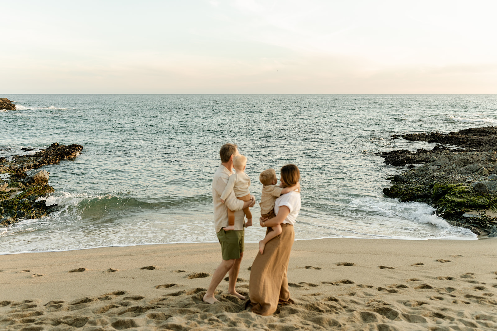 family photos on the beach